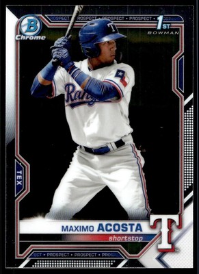 2021 Bowman Chrome Prospects Atomic Refractor Maximo Acosta Texas Rangers #BCP-7