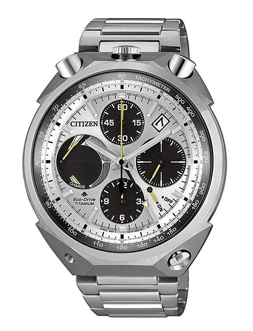 Pre-owned Citizen Av0080-88a Super Titanium Ecodrive Sapphire,free Shipping