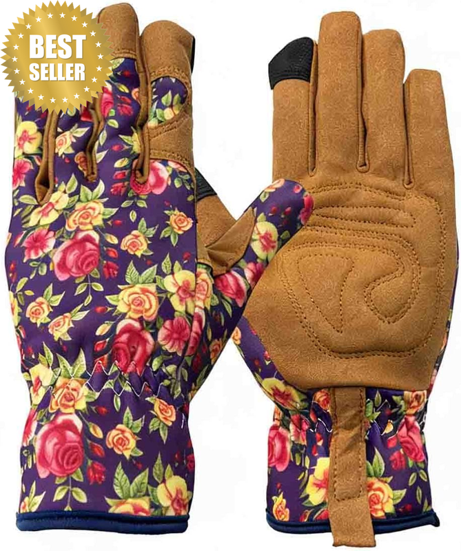 Gardening Gloves, Floral Print Garden Gloves