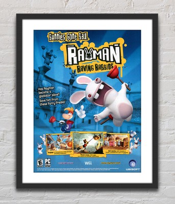 Rayman Raving Rabbids Nintendo Wii DS Glossy Promo Ad Poster Unframed G2114