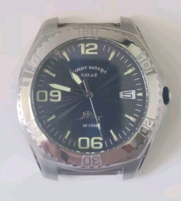 Tommy Bahama Relax RLX1089 Men's Dive Style Watch Blue Dial. Works. Read Please