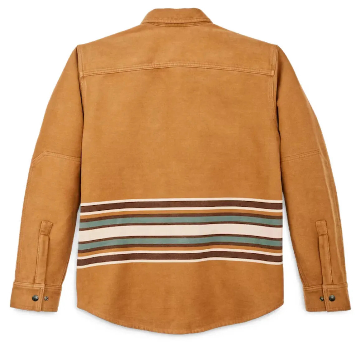 Pre-owned Filson Beartooth Jac Shirt 20277935 Golden Tan Khaki Stripe Shacket Jacket Cc