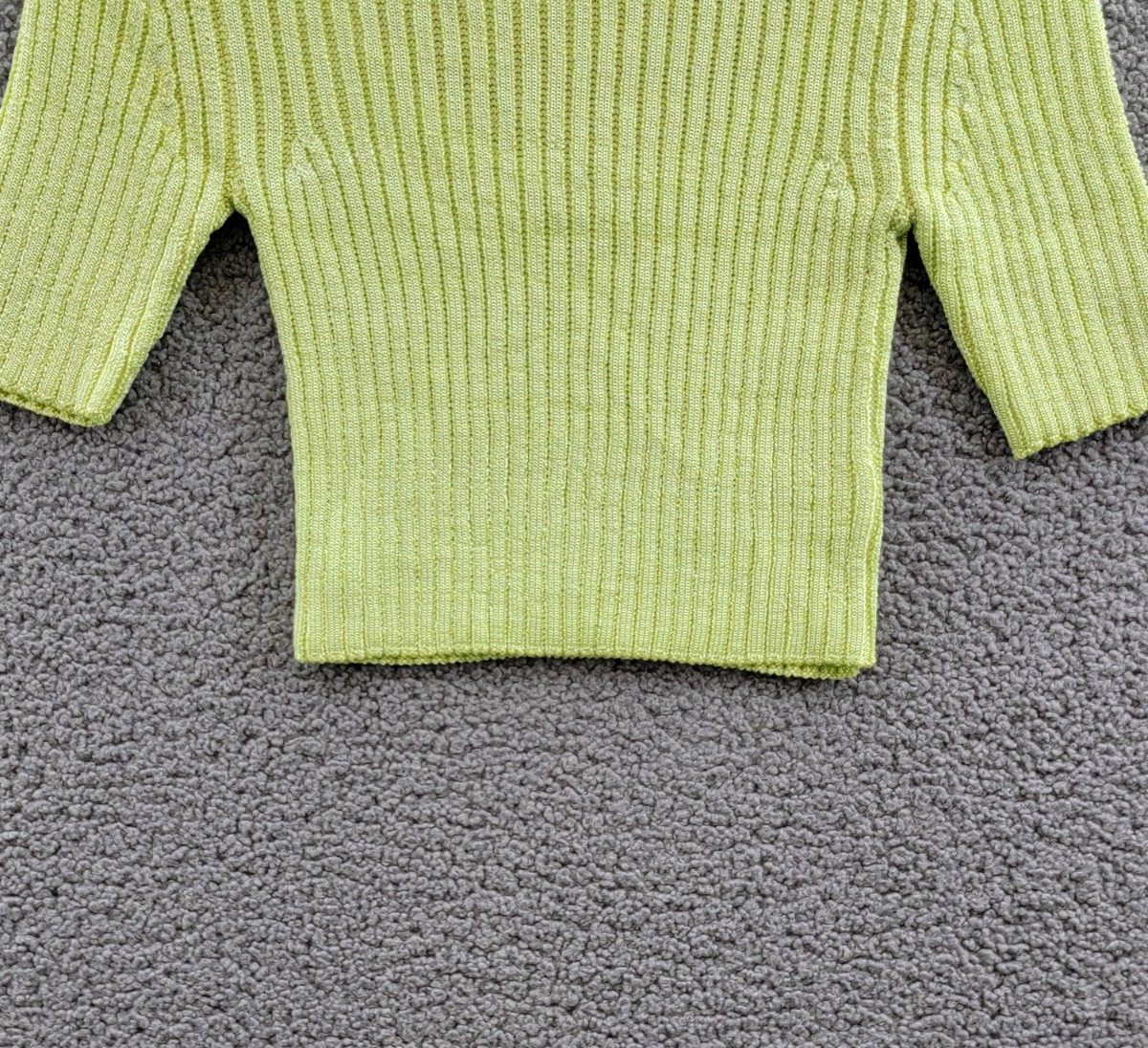 Free People San Lucas Pullover Crop Top Women's XS Sunny Lime Scoop Neckline - Picture 5 of 16