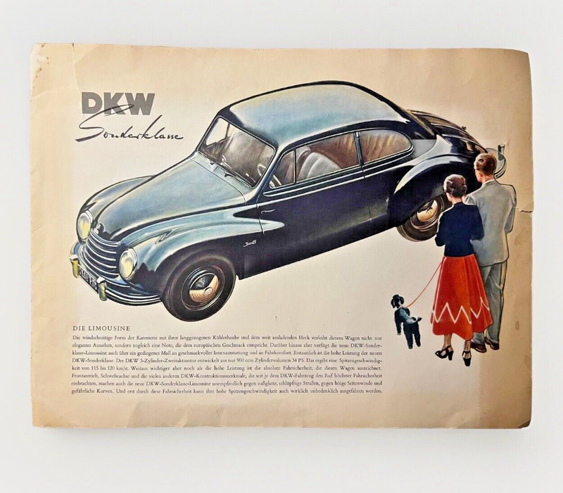 Dkw Sonderklasse Auto Union Original Prospekt W864 Werbung 1953 Kein Nachdruck