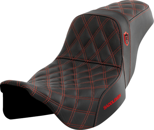 Saddlemen SDC Pro Series Red Lattice Gelcore Seat fits 2008-2024 Harley Touring