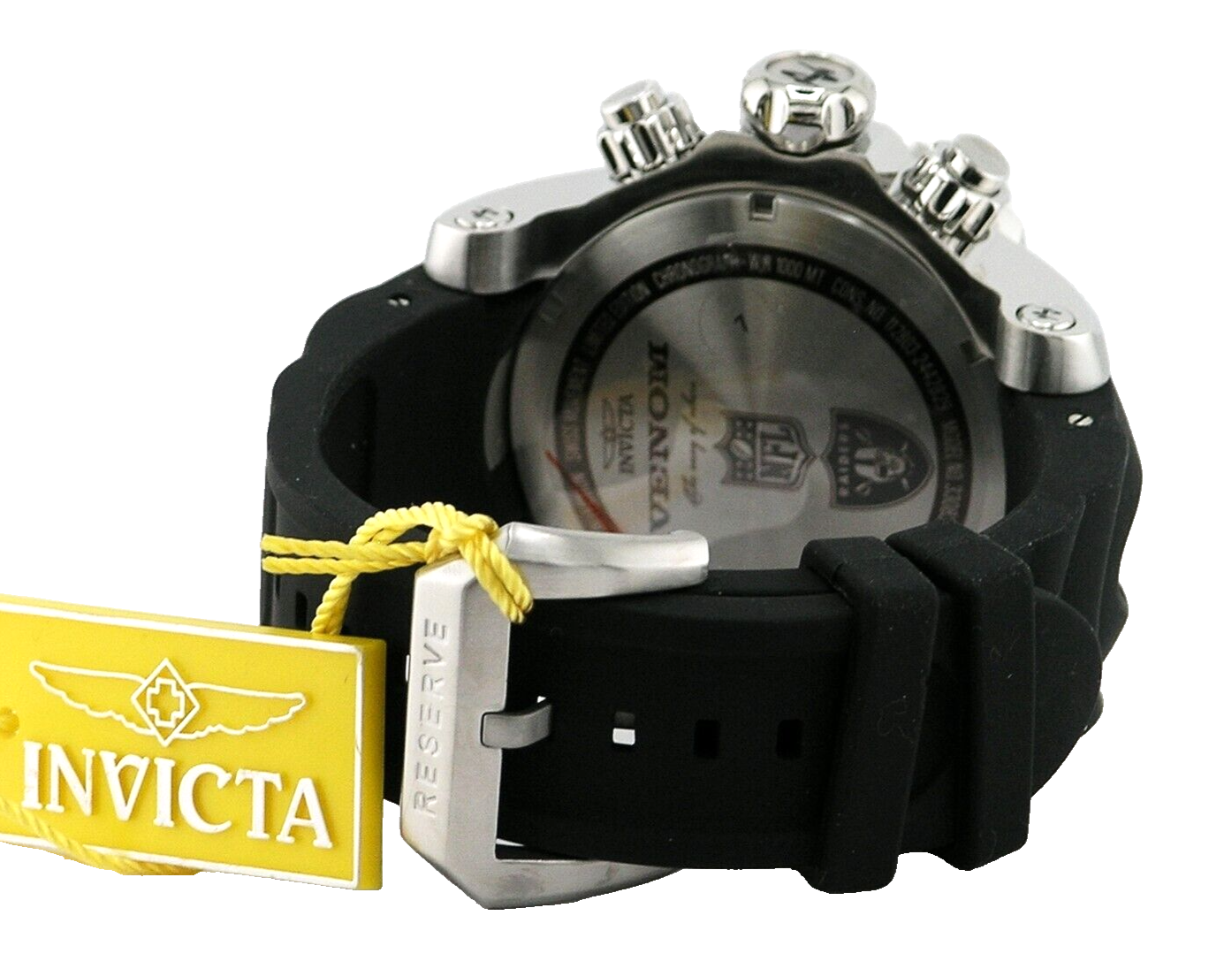 Pre-owned Invicta 33083 Venom Nfl Las Vegas Raiders Swiss Chronograph Watch 52.5mm