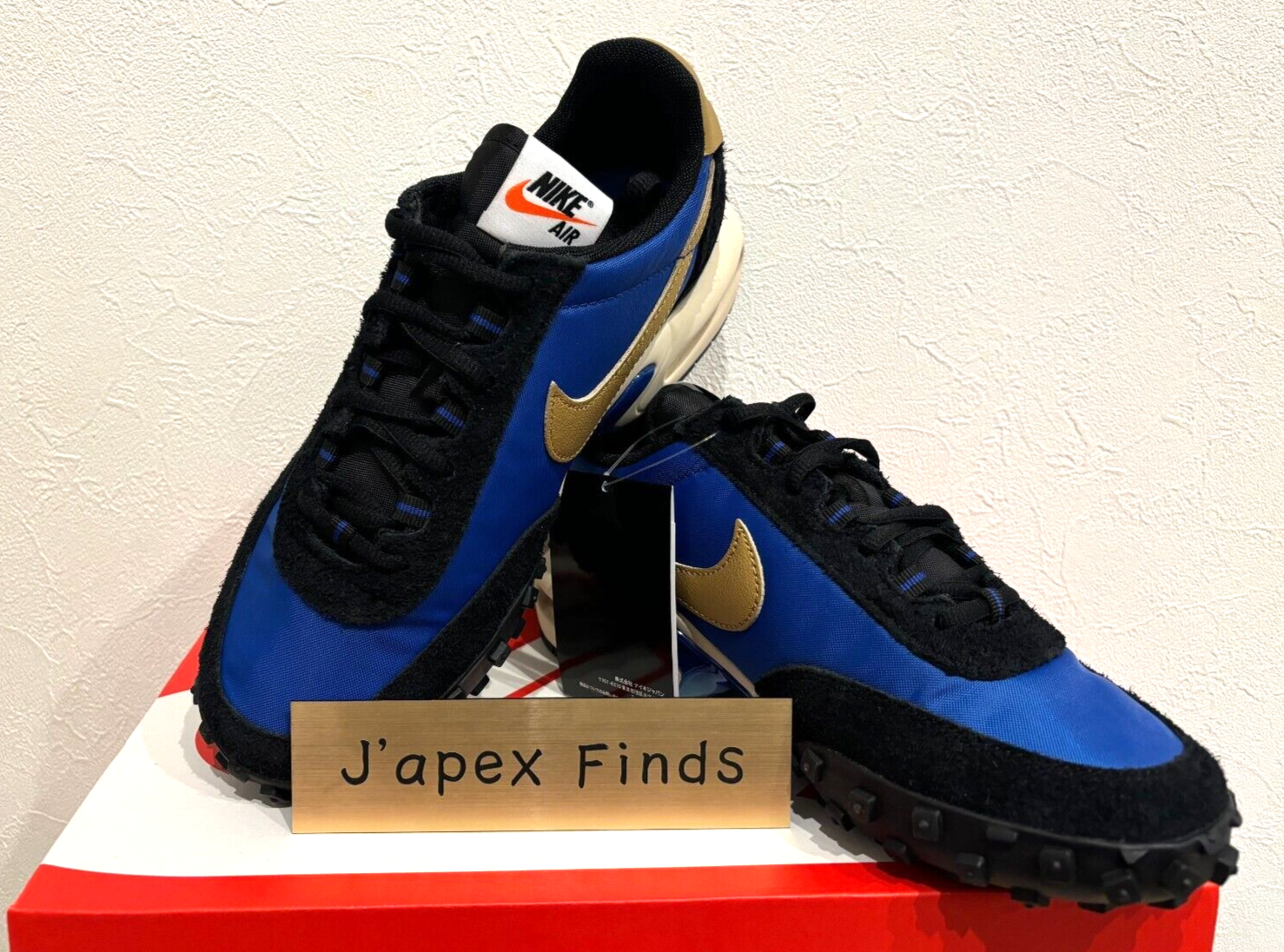 Nike Air Max Waffle FV6946-400 Black Hyper Blue Gold Men's