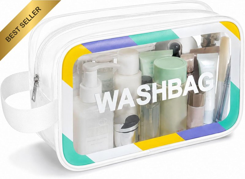 Travel Toiletry Bag for Women and Men（22 X 13.5 X 7Cm）, Translucent Waterproof T