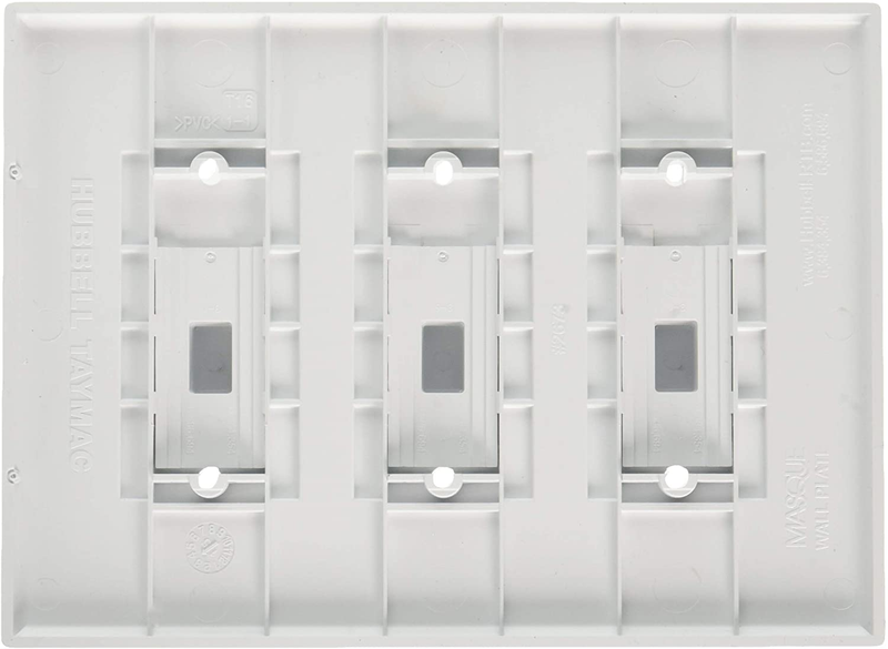 Hubbell Taymac - 2673W Masque Revive 3 Gang Toggle Cover Up Wall Plate - White