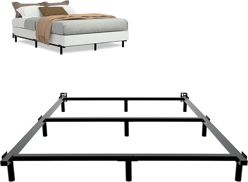 7 Inch Bed Frame For Box Spring And Mattress 9-leg Bas