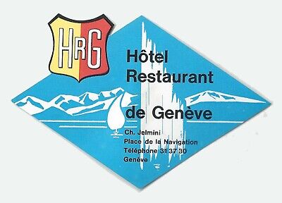 Hotel de Geneve GENEVE Switzerland - vintage luggage label