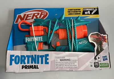 Nerf Fortnite Primal Kids Toy Blaster for Boys and Girls with 4 Darts F6245221