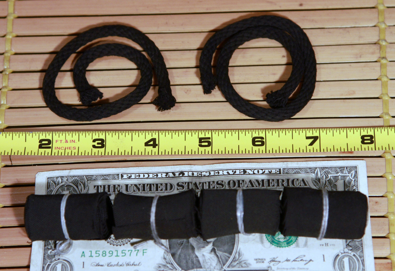 Charcloth & Char Rope Combo - bushcraft outdoor survival, char cloth charcord