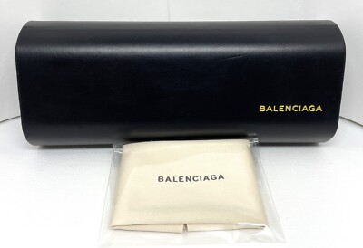 New Balenciaga Eyeglasses Sunglasses Leather Hard Case with Cleaning Cloth