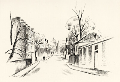 Louis Neillot original etching ''De la Sante aux Gobelins''