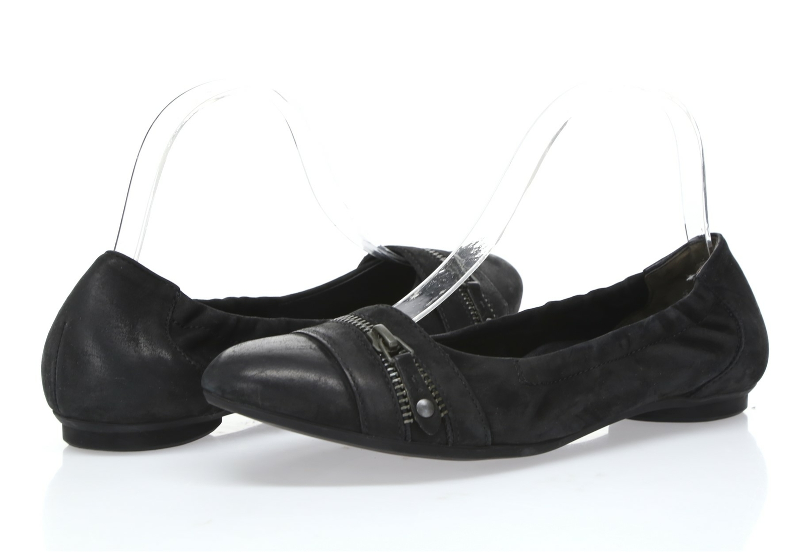 Womens PAUL GREEN black leather ballet flats sz. 4.5 UK NEW!