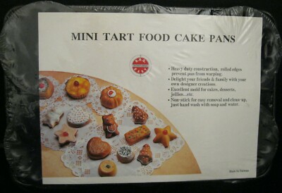 MINI TART FOOD   CAKE PAN   BY DESIGNER BARBEQUE BRAND NEW 6 CONNECTED TART PANS