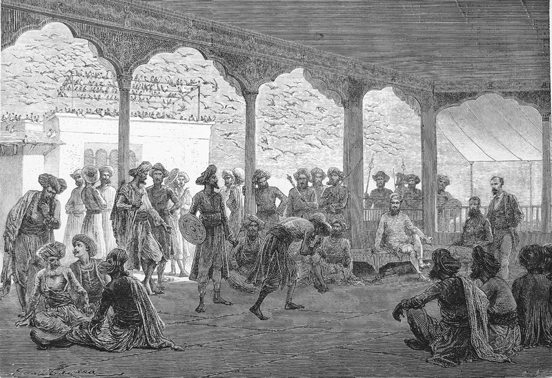 Inde (Gujarat) - Cour Du MahÃRÃJa De Baroda Au 19e - Gravure Du 19eme SiÃ¨Cle