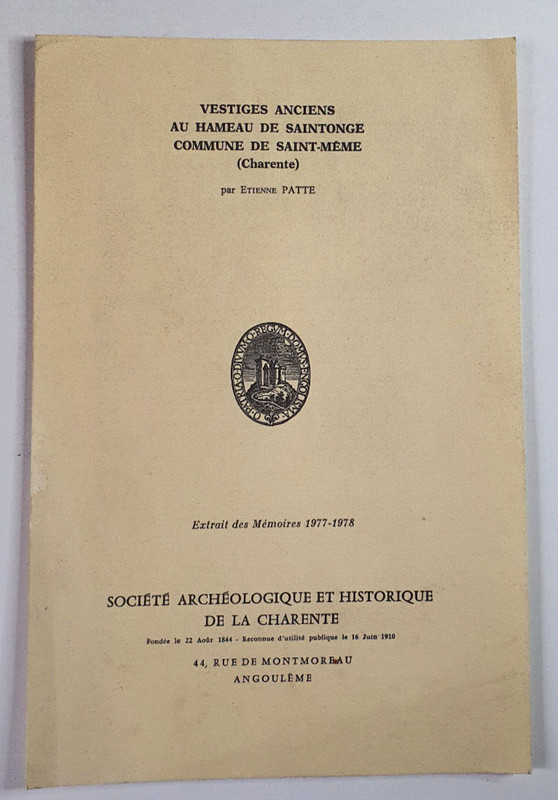 E. Patte-Vestiges Anciens Au Hameau De Saintonge Commune De Saint-MÃªMe Charente