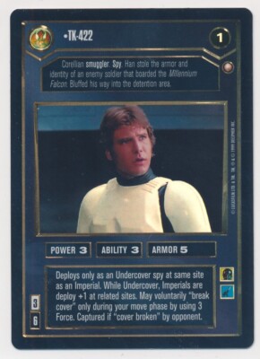 Decipher Star Wars CCG Reflections I TK-422 Foil LP Han Solo SWCCG A1W2 