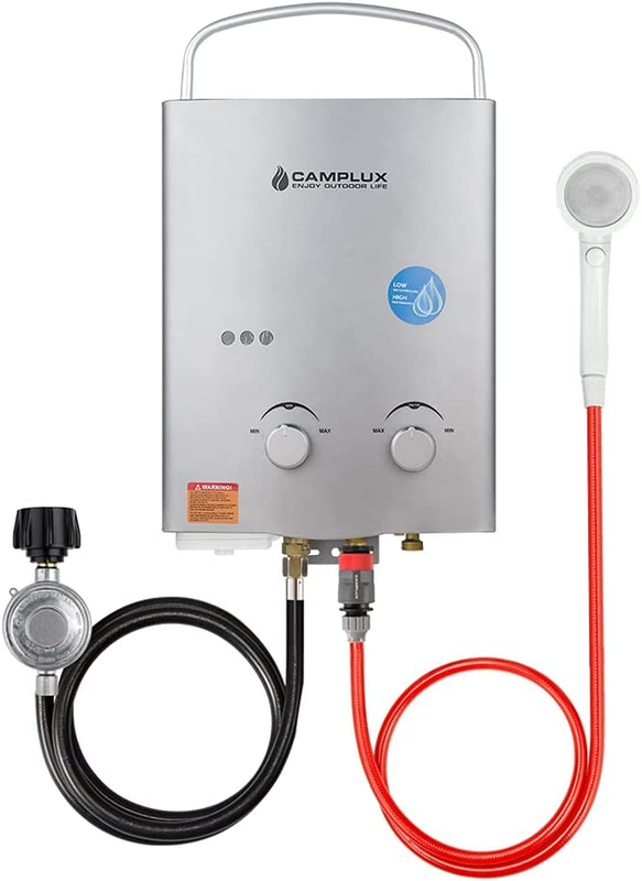 Small Portable Propane Water Heater,  1.32 GPM Outdoor Tankl