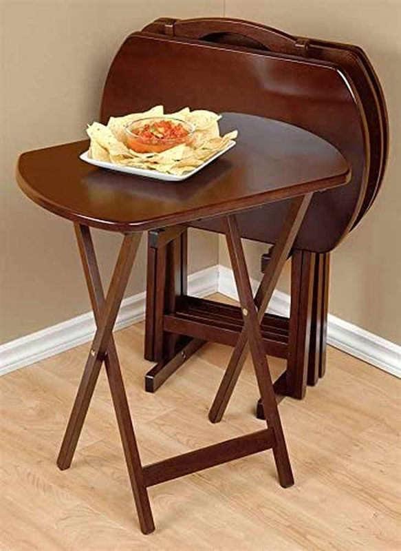 Winsome Wood TV Tray Set, Wooden Folding Tables Top, Browns