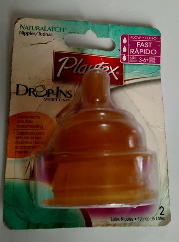 PLAYTEX Drop-Ins FAST FLOW LATEX NATURaLATCH NIPPLES DISCONTINUED HTF! FREE SHIP