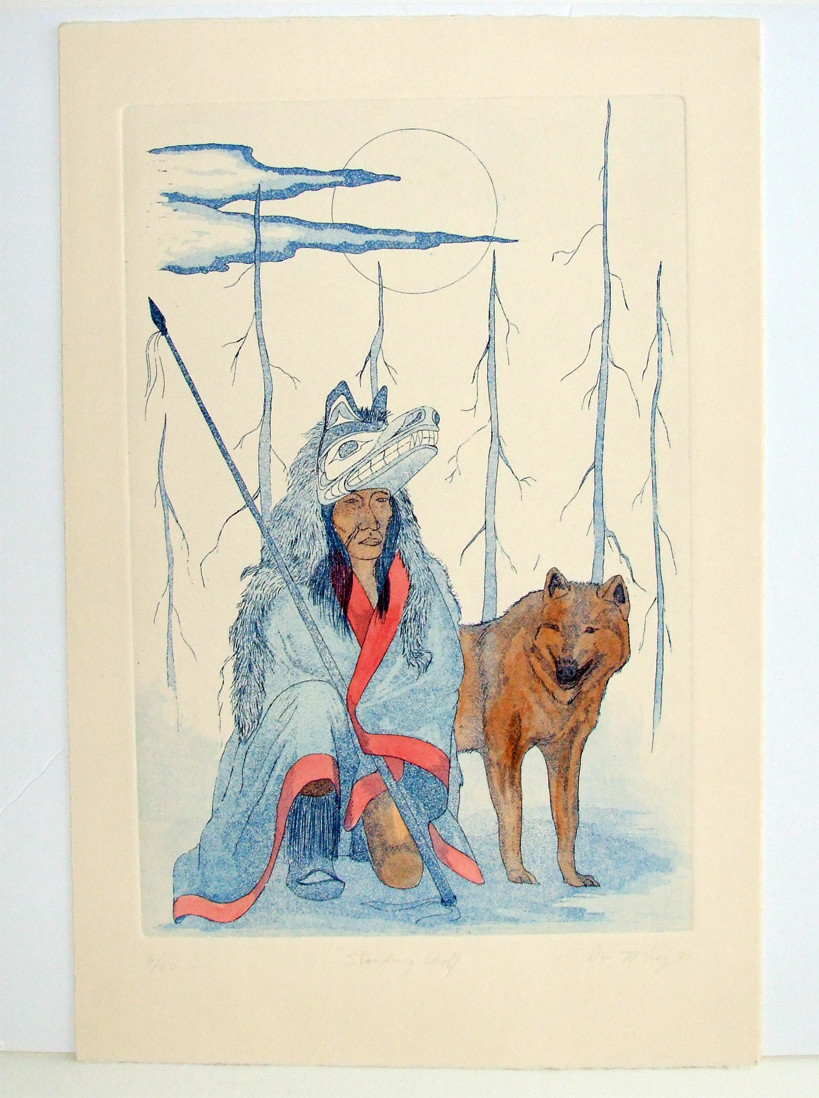 Don McLeay plains cree Native Artist limited edition Etching  Art 6/60 1981