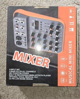 5Core Audio Interface Mixer 4 Channel PC XLR Bluetooth USB DJ Music Sound Board
