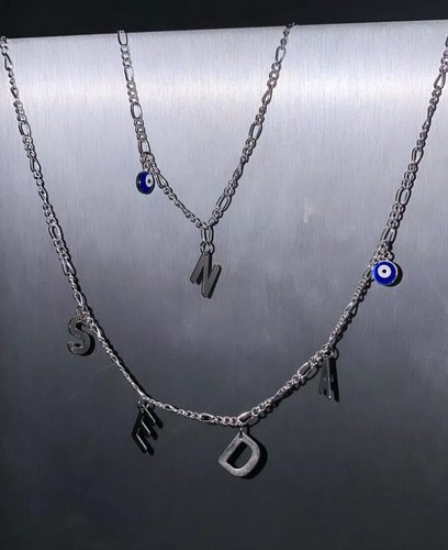Seday Jewels 925 Silber Namenskette, Choker, Halskette, Damen, ABC, Buchstaben