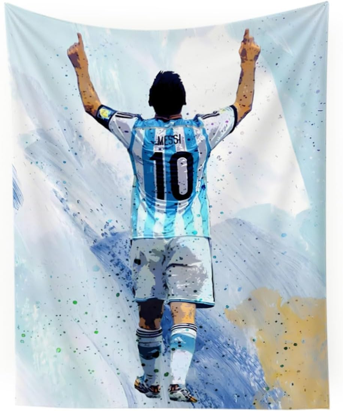 World Cup Soccer Superstar Lionel Messi Wall Tapestry for Teens Fans Bedroom Wal