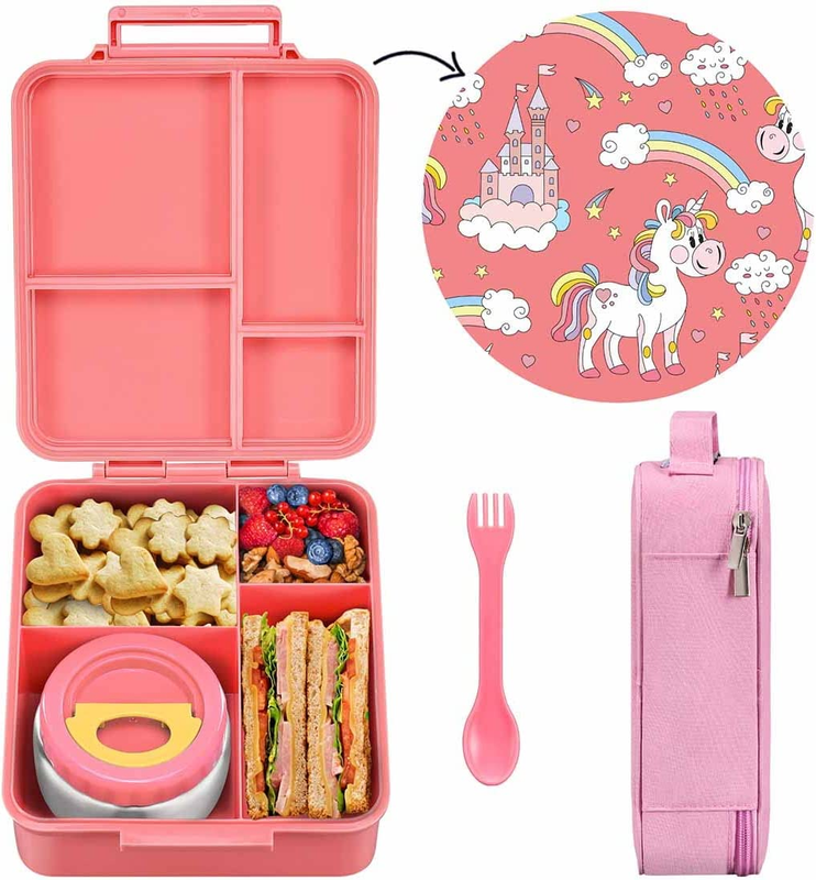 For Kids With 8oz Soup Thermos, Leakproof Lunch Compartment 