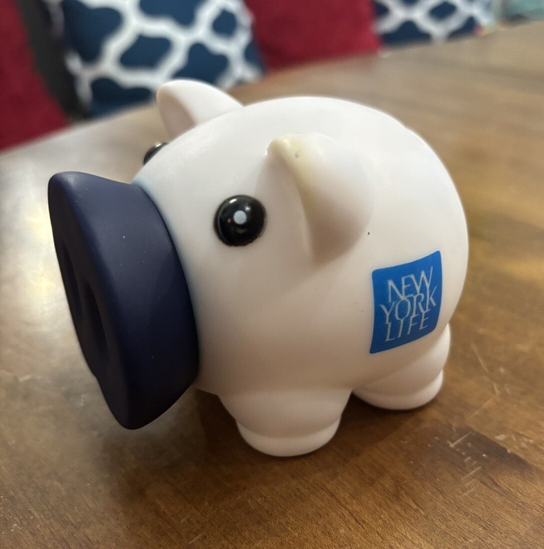 New York Life Insurance Rare Vinyl Promo Piggy Bank Logo
