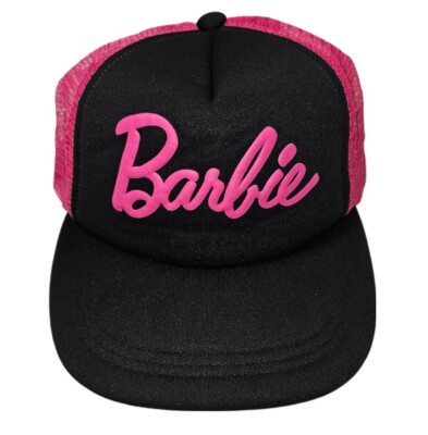 Barbie Black & Pink Classic Trucker Snap Back Hat One Size