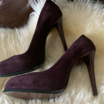 JIL SANDER PURPLE SUEDE HIGH HEELS PUMPS SIZE 39.5
