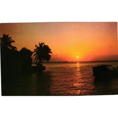 Vintage 1971 Florida Sunset Postcard H.W. Hannau Koppel Color Card Miami PG-24