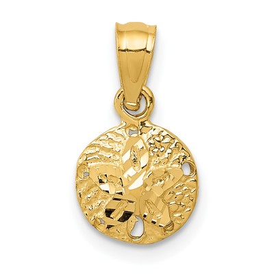 Avariah Solid 14K Yellow Gold Sand Dollar Pendant - 15mm