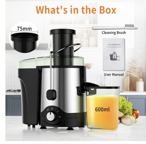 Vavsea Juicer Machine 600W, Juice Extractor, Anti-Drip, BPA-Free, EASY TO CLEAN
