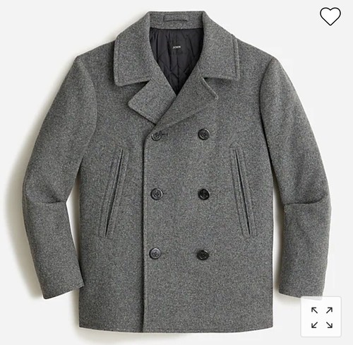 リエルリシェStall set Rever Pea Coat チャコールグレー NWT J Crew Men's Dock Peacoat PrimaLoft Antique Pewter Small H0485