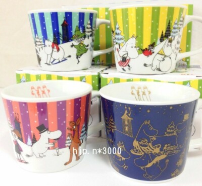 Moomin Mug Tea Cup Limited Edition Sold at ONLY KFC Kentucky Japan Set of 4 RARE