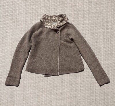 chiaramente womens sweater cardigan italy gray black wool blend size s 234525542856