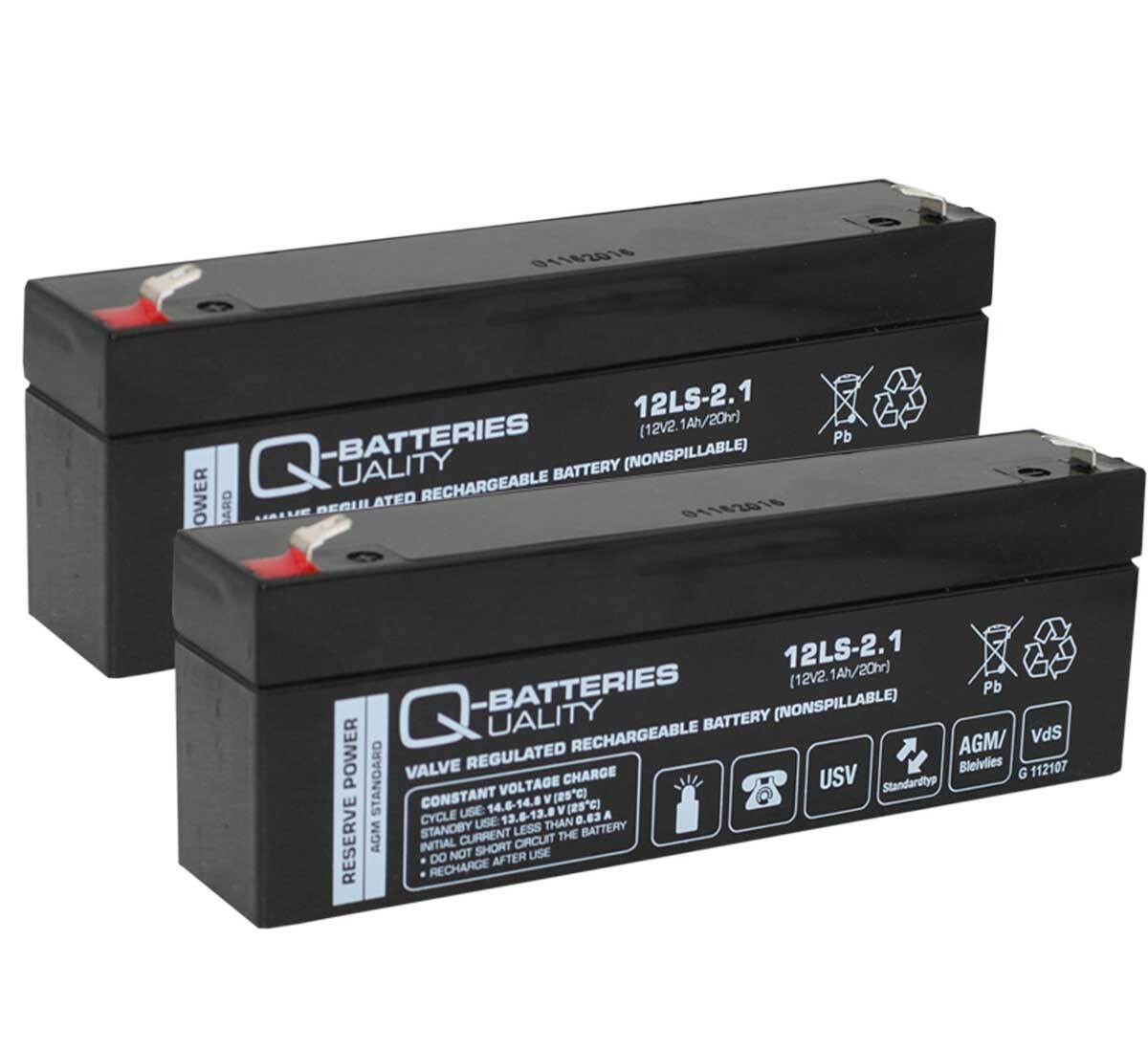 Q-Batteries Ersatzakku für Badewannenlifter und Patientenlifter 24V 2,1Ah (2 x 1