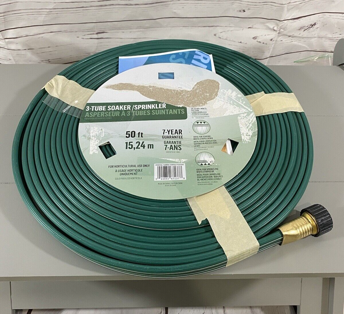 Flexon 50-Foot Three Tube Sprinkler Hose FS50, Green