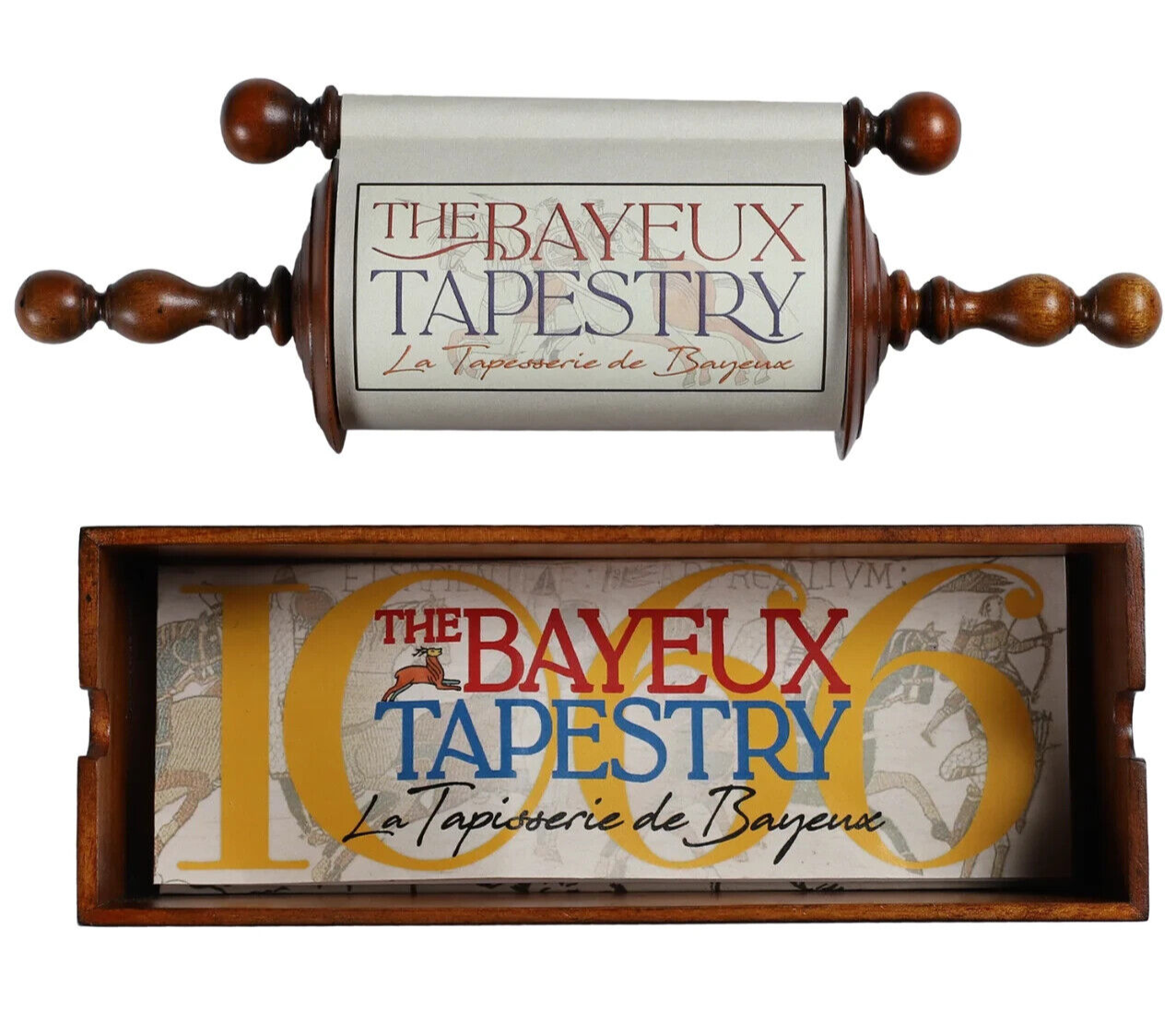 Bayeux Tapestry Replica Old World Scroll Duke Normandy 21.33' Wood Desk Tray New
