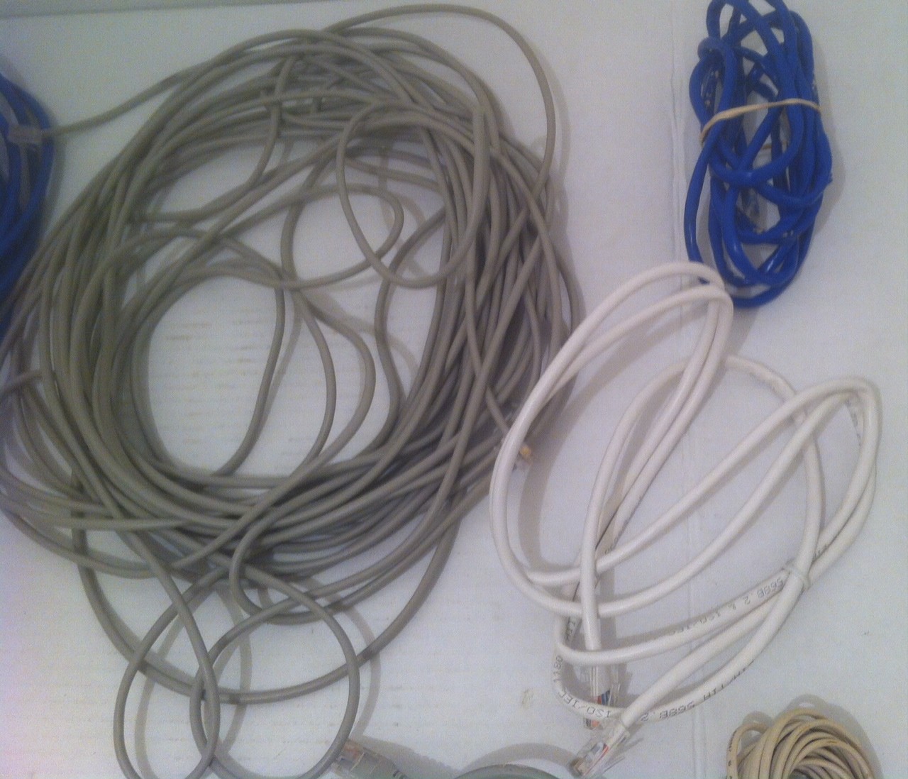 Lot of 11 Good Used Telephone Cords, Assorted Sizes and Colors, 11 Phone Cords