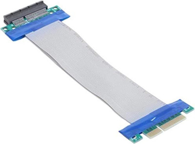 Cablecc PCI-E Express 8X to 8X Male to Female Slot Riser Extender Card Ribbon Fl