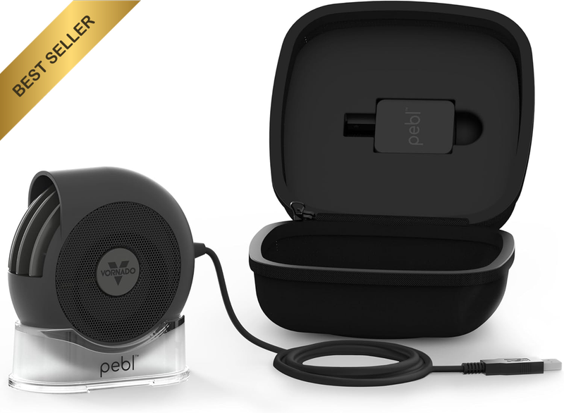 PEBL PAK Portable Desk Fan with Carry Case, USB Fan, Magnetic Base, Adjustable A
