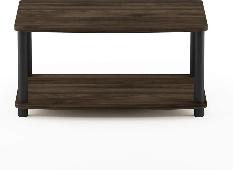TV Stand-2-Tier Elevated -No Tools- Walnut/Black