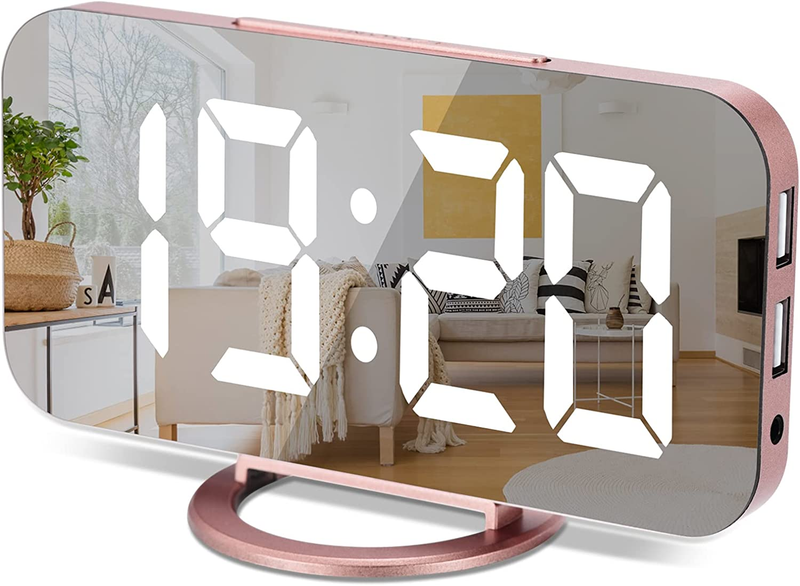 Digital Alarm Clock,6" Large LED Display with Dual USB Charg