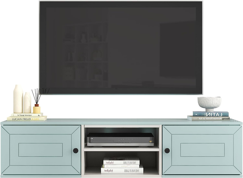 Floating TV Stand, Wall Mounted Entertainment Center with St